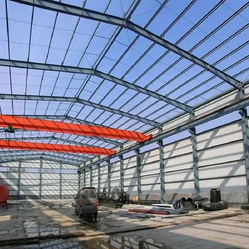 Rainproof Metal Steel Warehouse With PVC Roof Wall Cladding Panels