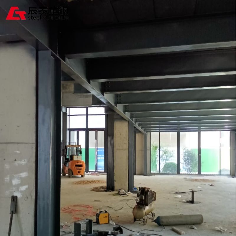Multi Storey Prefabricated Steel Structure Office Building With EPS Big Wave Tile Roof And Engineer Instruction