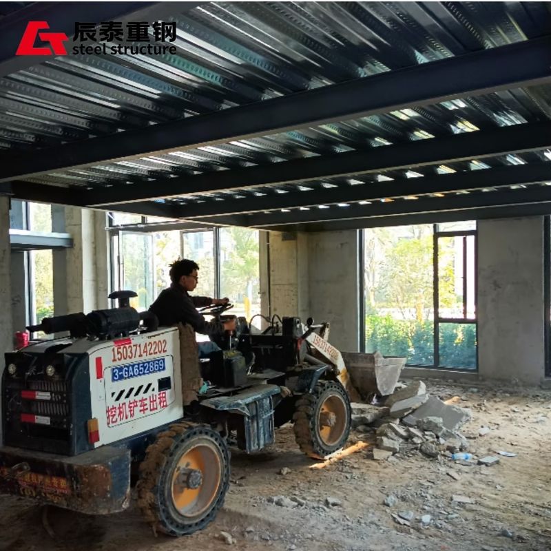 Multi Storey Prefabricated Steel Structure Office Building With EPS Big Wave Tile Roof And Engineer Instruction