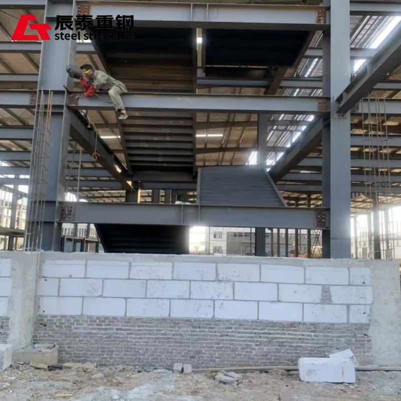 Metal Material Color Customized Double Layer Factory Or Office Steel Structure