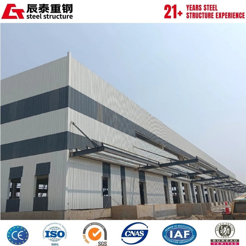 Large span steel structure industrial building factory workshop processed and manufactured in China