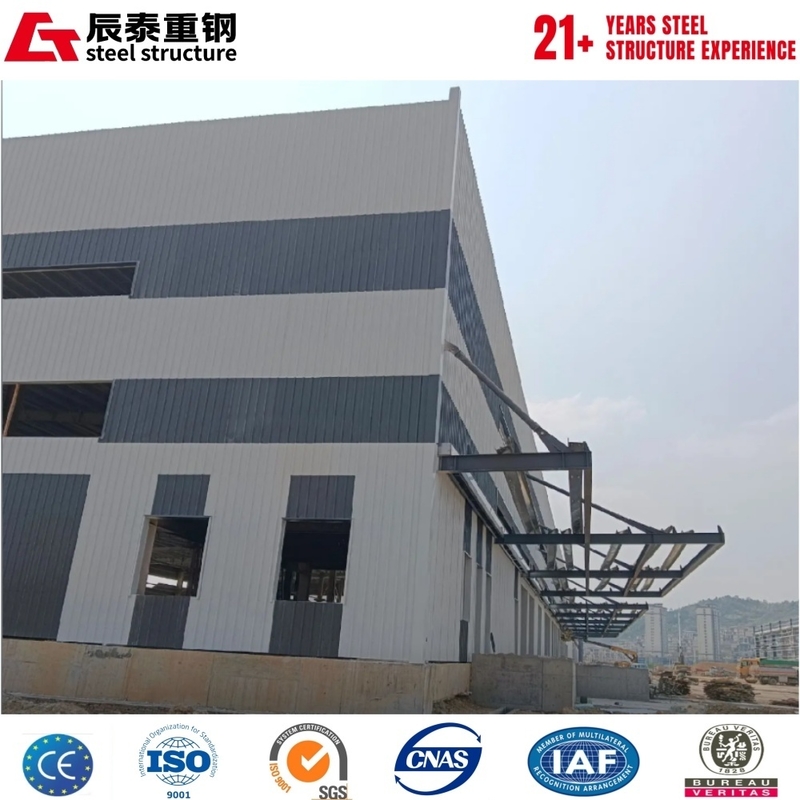 Large span steel structure industrial building factory workshop processed and manufactured in China