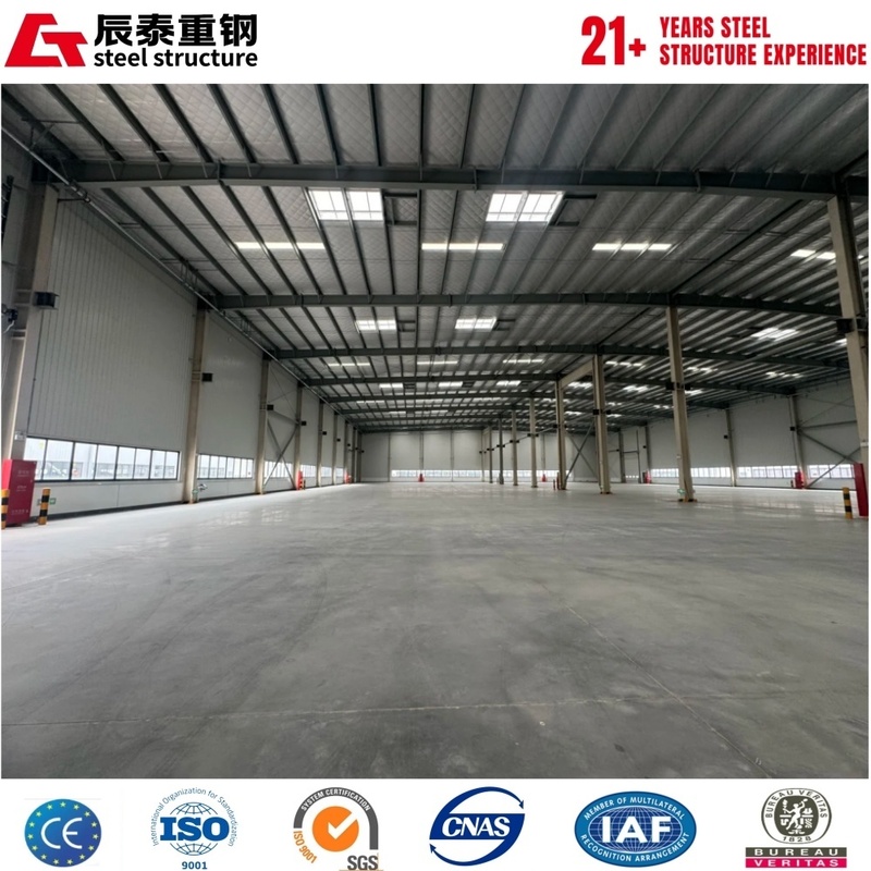 Large span space of portal steel frame hot-rolled H-shaped steel structure warehouse building