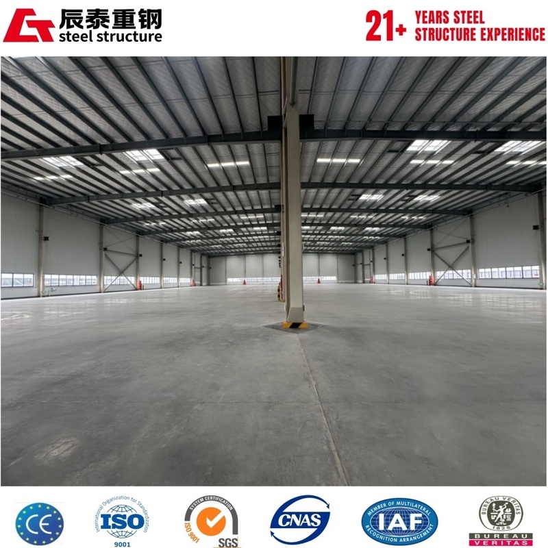 Large span space of portal steel frame hot-rolled H-shaped steel structure warehouse building