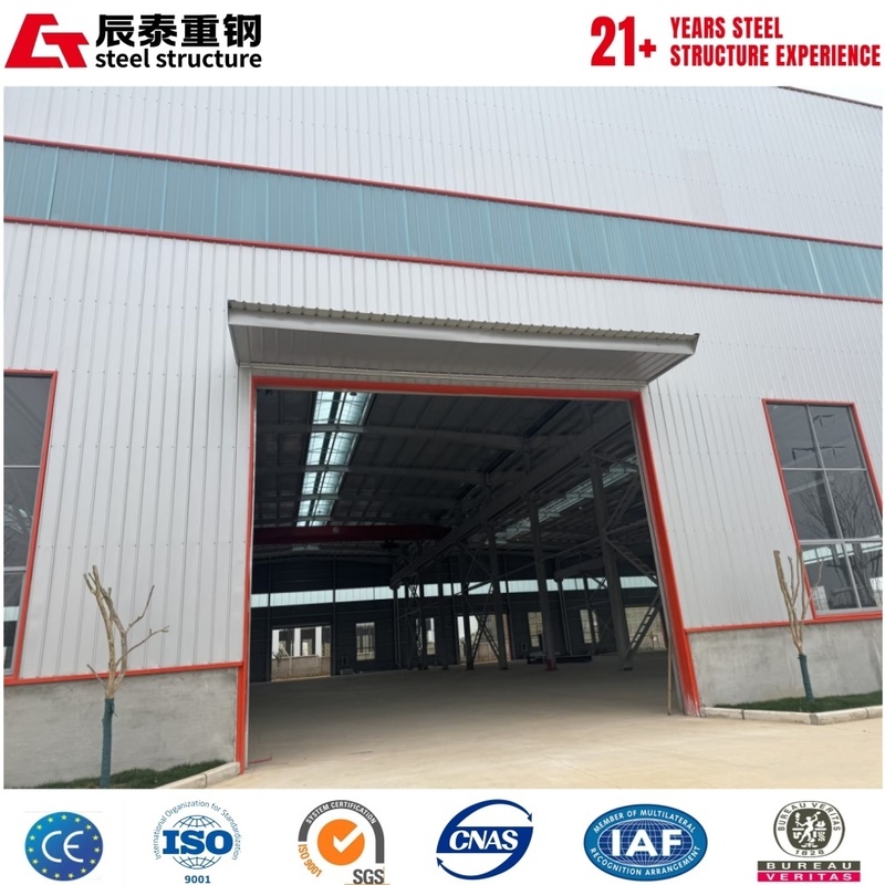 Steel structure frame building with high-strength bolt connection for large-span warehouse Q355B