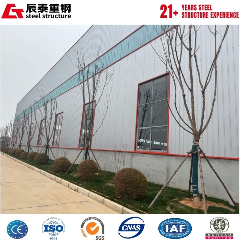 Steel structure frame building with high-strength bolt connection for large-span warehouse Q355B