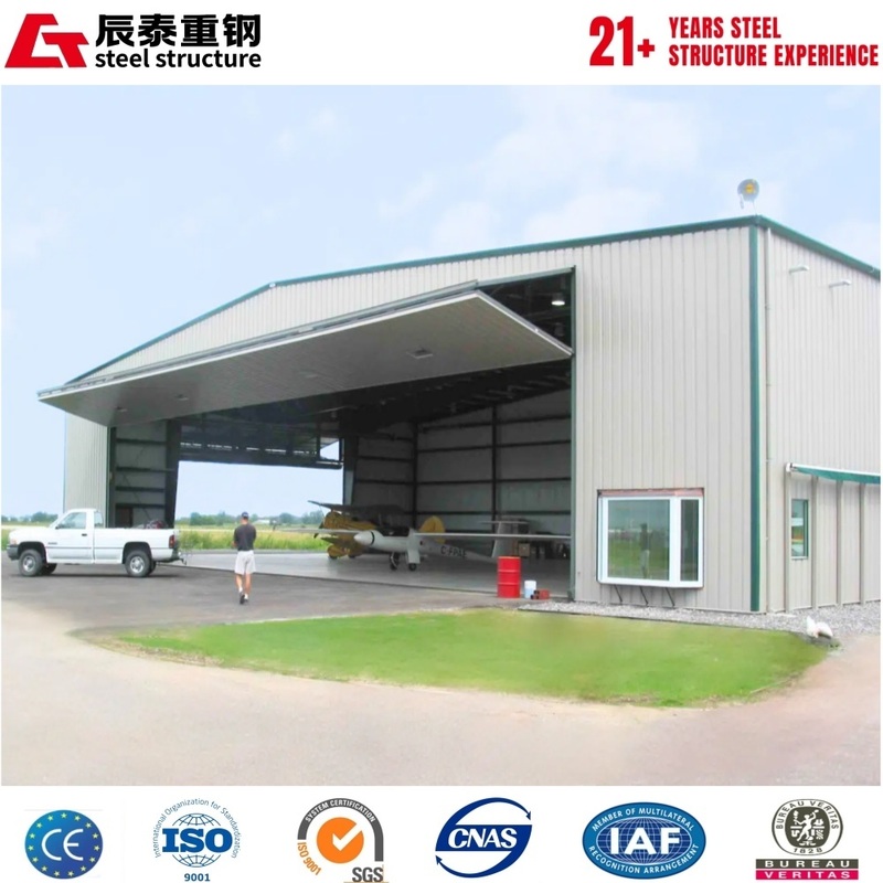 Custom solution galvanized anti-corrosion portal steel frame aircraft hangar construction