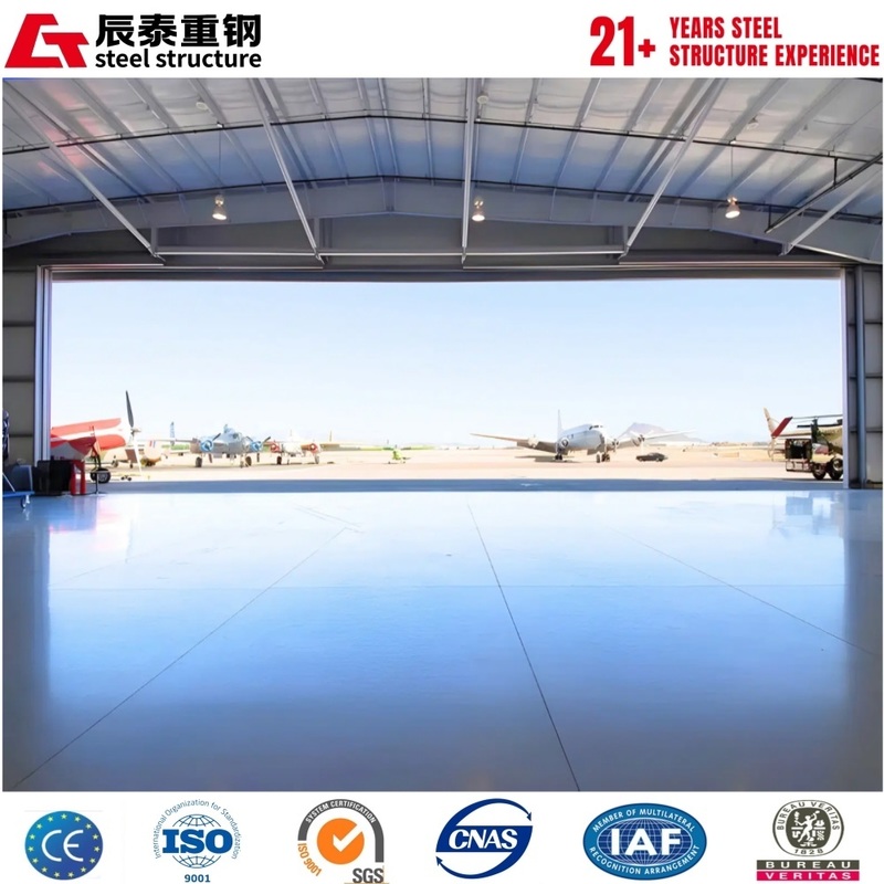Custom solution galvanized anti-corrosion portal steel frame aircraft hangar construction