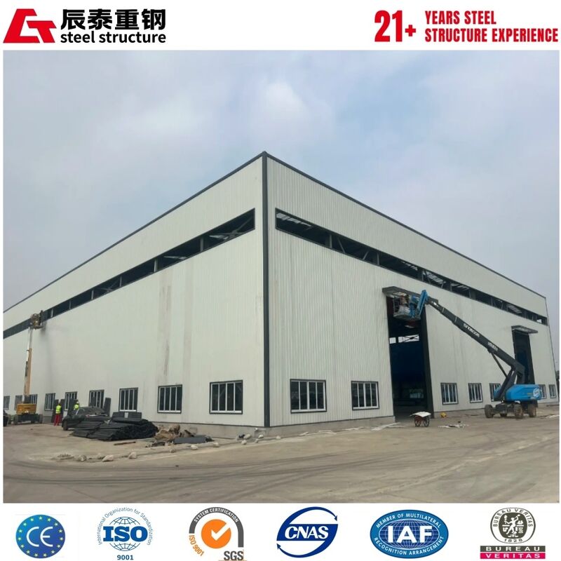 Q355B corrosion-resistant large-span polyurethane sandwich panel steel structure workshop building