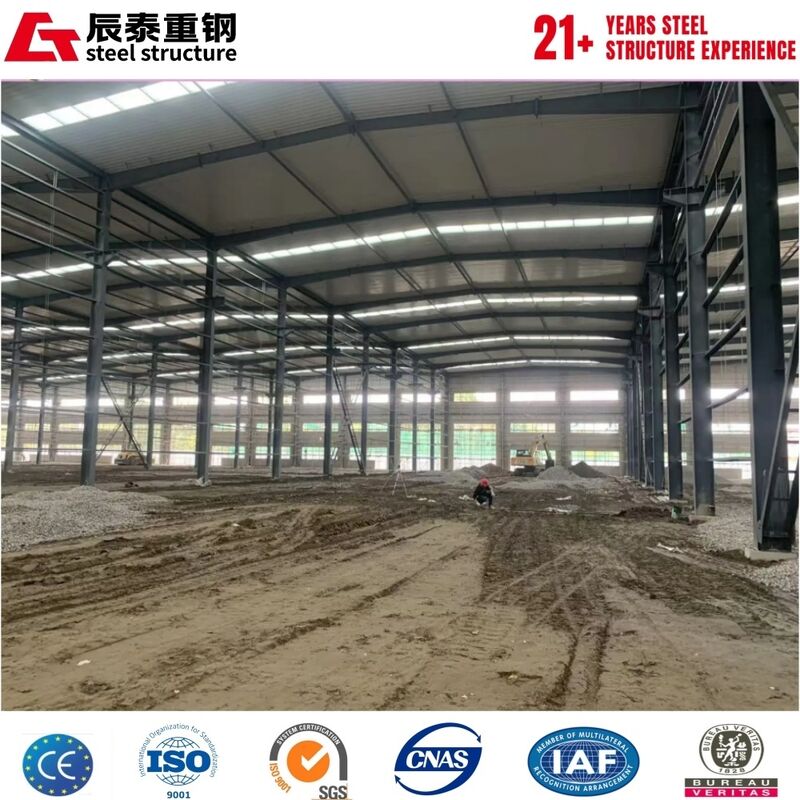 Q355B corrosion-resistant large-span polyurethane sandwich panel steel structure workshop building