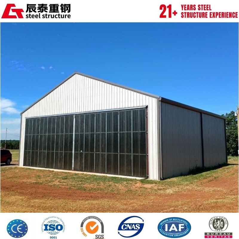 Corrosion-resistant Q355B large-span prefabricated steel structure aircraft hangar construction