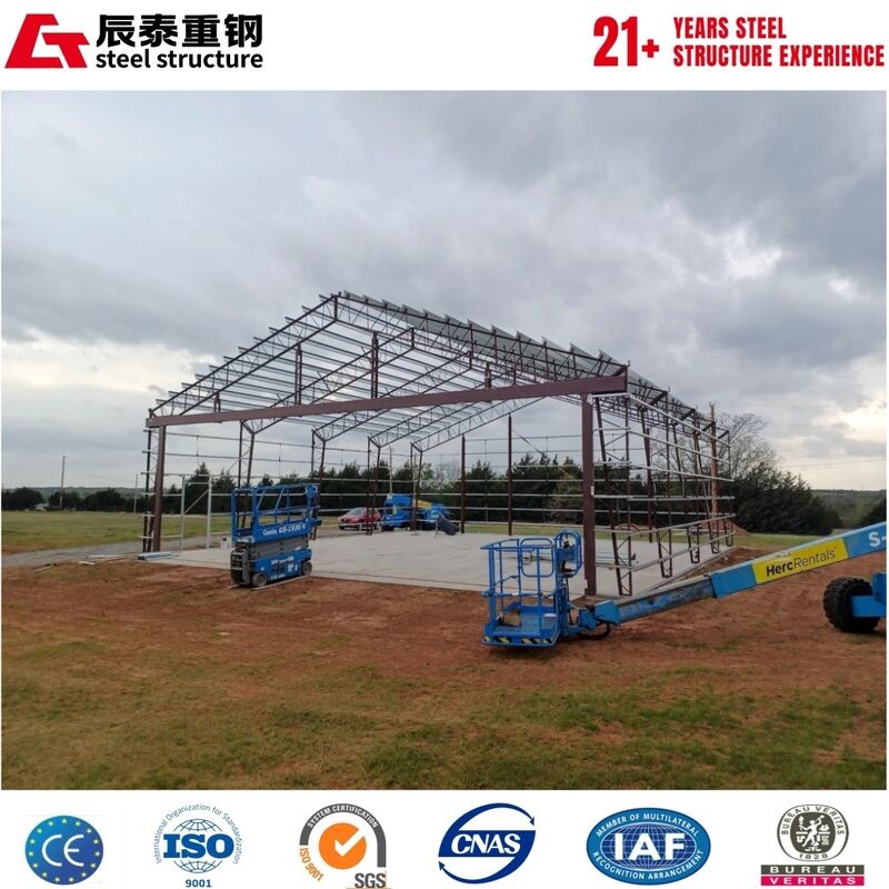 Corrosion-resistant Q355B large-span prefabricated steel structure aircraft hangar construction