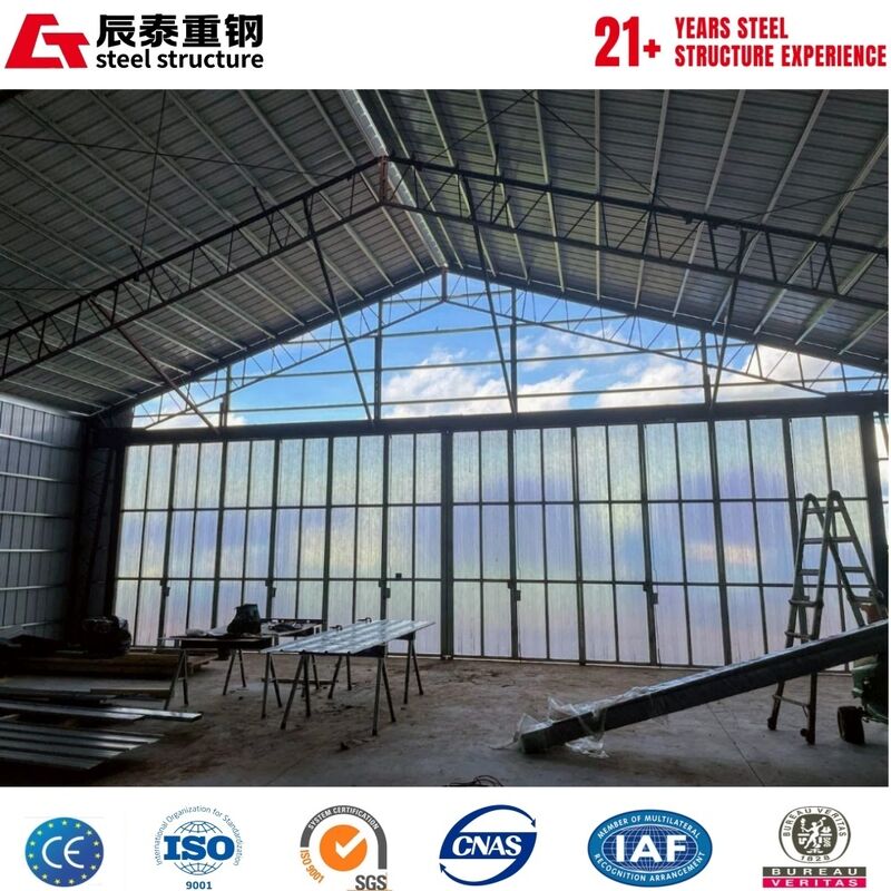 Corrosion-resistant Q355B large-span prefabricated steel structure aircraft hangar construction