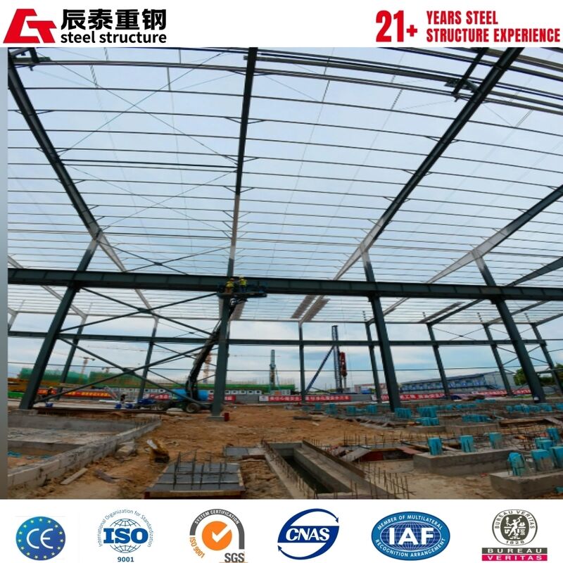 Hot DIP Galvanized Steel Building Workshop Featuring Optional Crane Suitable for Warehousing Manufacturing and Storage