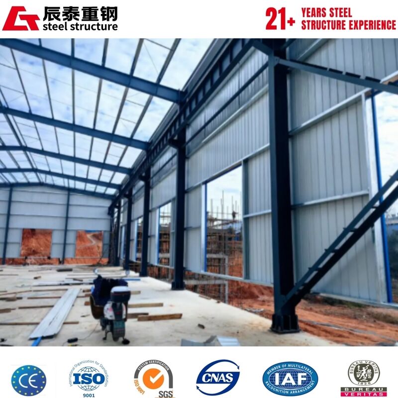 Complete Drainage System Equipped Waterproof Steel Workshop For Factory Plant