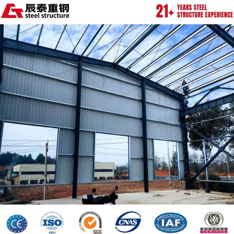Complete Drainage System Equipped Waterproof Steel Workshop For Factory Plant