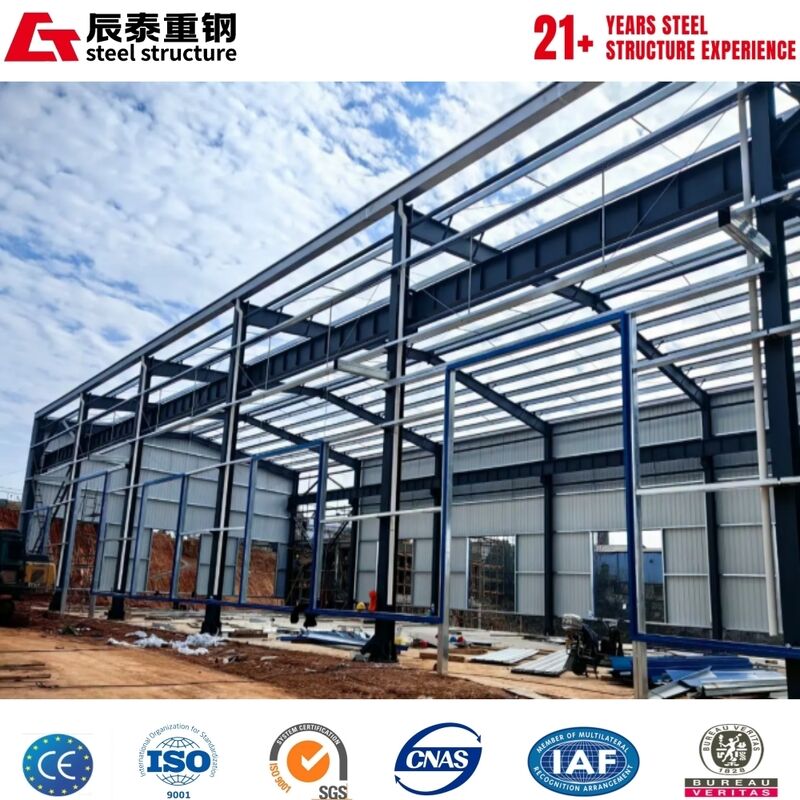 Complete Drainage System Equipped Waterproof Steel Workshop For Factory Plant