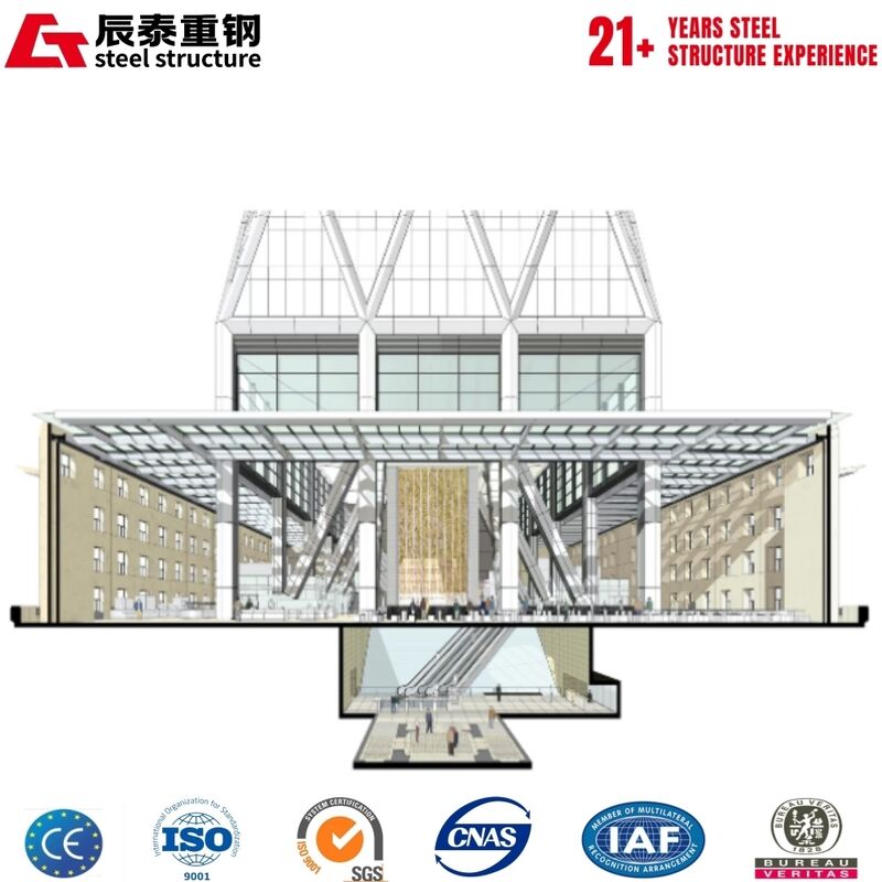 Large Span Steel Frame Storage Warehouse for Factory Raw Material Stock