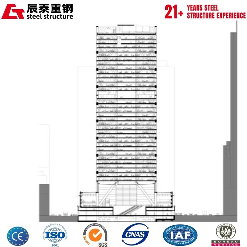Spacious Steel Structure High Rise Building On-Site-Friendly Earthquake-Resistant Prefabricated