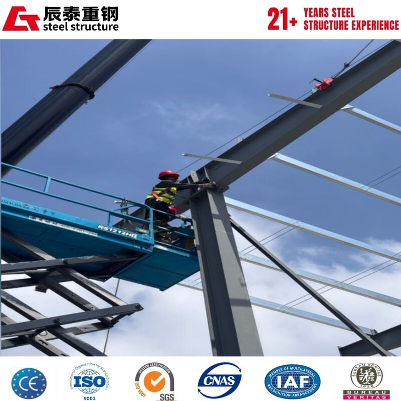 ISO9001 Certified Prefabricated Steel Structure Warehouse with 50 Years Usage Life and Large Span Design for Quick Assembly