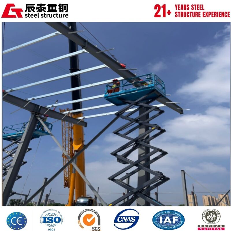 ISO9001 Certified Prefabricated Steel Structure Warehouse with 50 Years Usage Life and Large Span Design for Quick Assembly