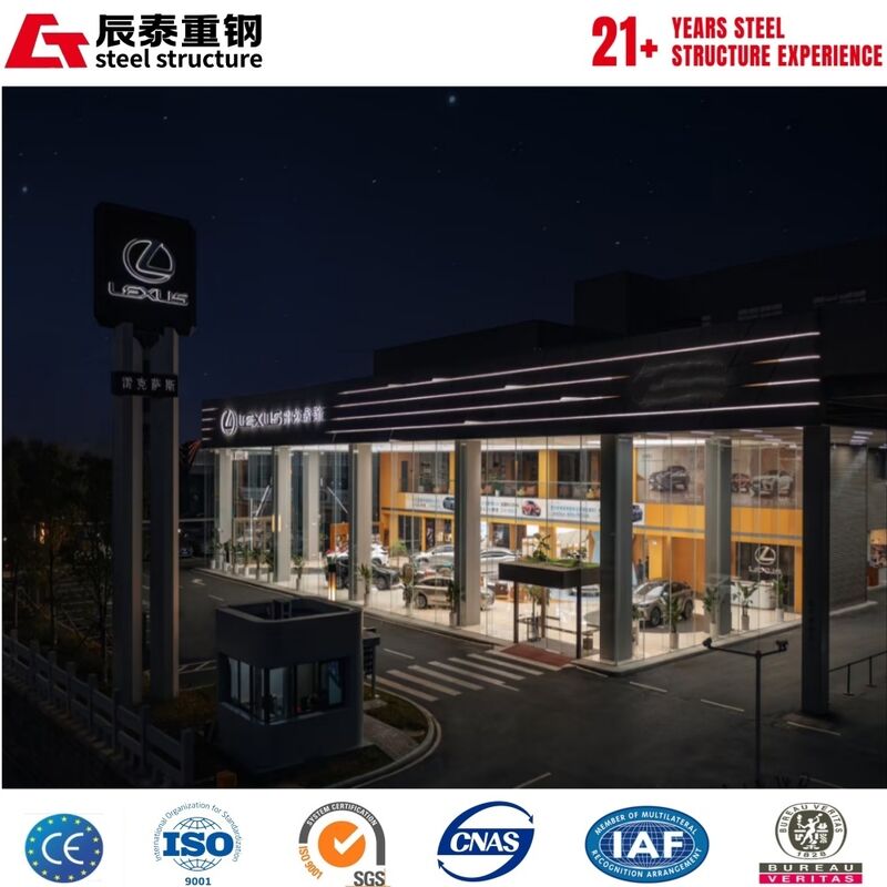 Prefabricated Steel Structure Exhibition Hall with 50 Years Service Life, Galvanized/Painted Anti-Corrosion, and Large Span Column-Free Design