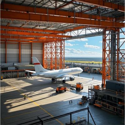 Galvanized Steel Structure Aircraft Hangar Anti Corrosion High Intensity
