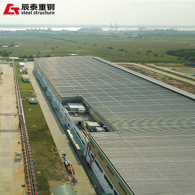 Wide Span Prefab Steel Frame Buildings , Metal Warehouse Construction Weatherproof
