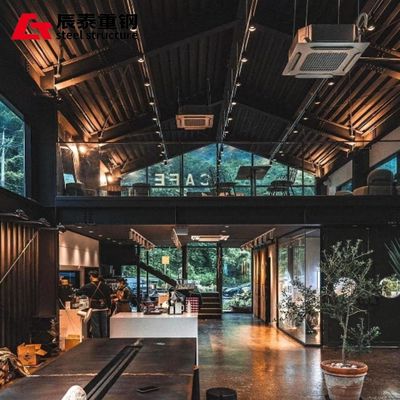 Prefabricated Steel Material  Steel Structure Commercial Building Coffee Shop Library