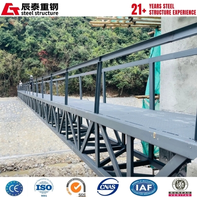 Custom Steel Truss Bridge 50m Span High Flexibility Piers Support