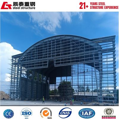 Large span space prefabricated steel structure hangar building Q355B