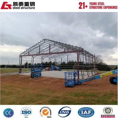 Large span space galvanized H-shaped steel structure aircraft hangar building